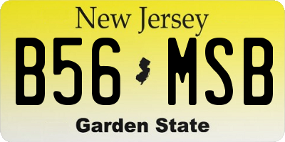 NJ license plate B56MSB