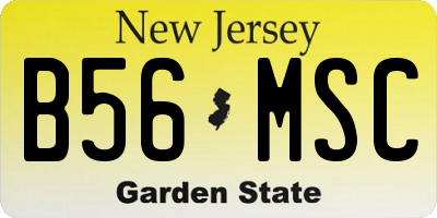 NJ license plate B56MSC