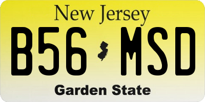 NJ license plate B56MSD