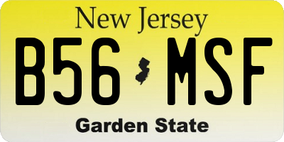 NJ license plate B56MSF