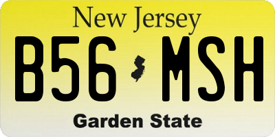 NJ license plate B56MSH
