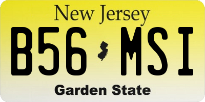 NJ license plate B56MSI