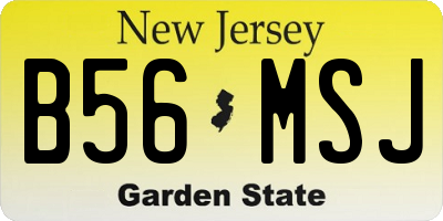NJ license plate B56MSJ