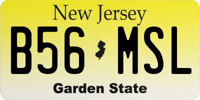 NJ license plate B56MSL