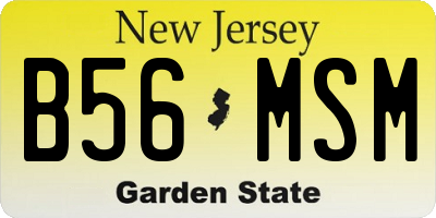 NJ license plate B56MSM