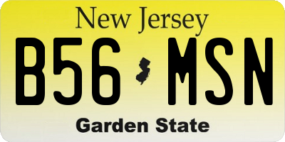 NJ license plate B56MSN