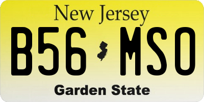 NJ license plate B56MSO