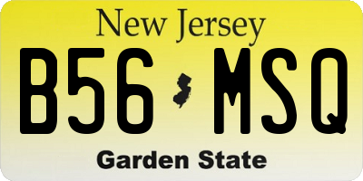 NJ license plate B56MSQ