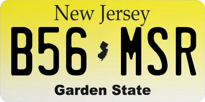 NJ license plate B56MSR
