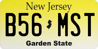 NJ license plate B56MST