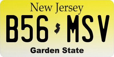 NJ license plate B56MSV