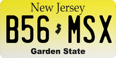 NJ license plate B56MSX