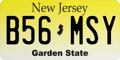 NJ license plate B56MSY