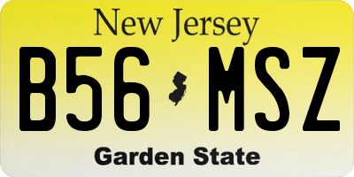NJ license plate B56MSZ