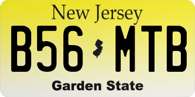 NJ license plate B56MTB