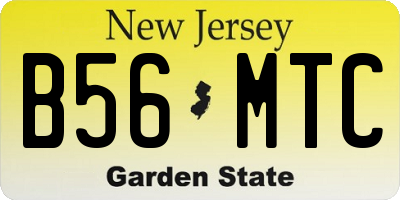 NJ license plate B56MTC