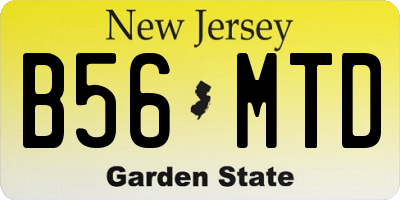 NJ license plate B56MTD