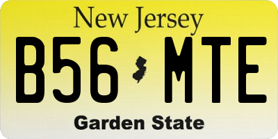 NJ license plate B56MTE