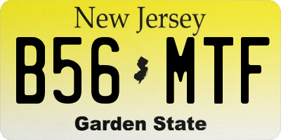 NJ license plate B56MTF