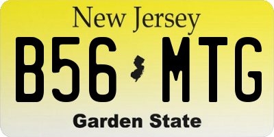 NJ license plate B56MTG