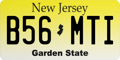 NJ license plate B56MTI