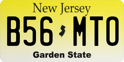 NJ license plate B56MTO