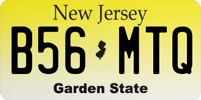 NJ license plate B56MTQ