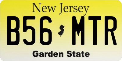NJ license plate B56MTR