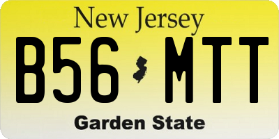 NJ license plate B56MTT