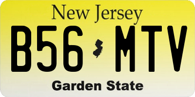 NJ license plate B56MTV