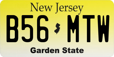 NJ license plate B56MTW