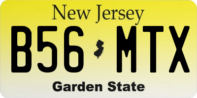 NJ license plate B56MTX
