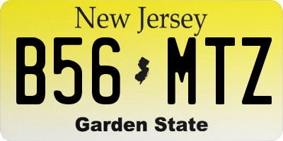 NJ license plate B56MTZ