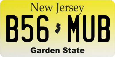 NJ license plate B56MUB