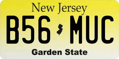 NJ license plate B56MUC