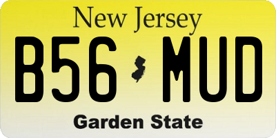 NJ license plate B56MUD