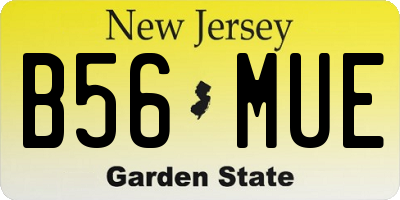 NJ license plate B56MUE
