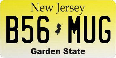NJ license plate B56MUG