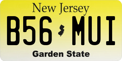 NJ license plate B56MUI