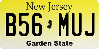 NJ license plate B56MUJ