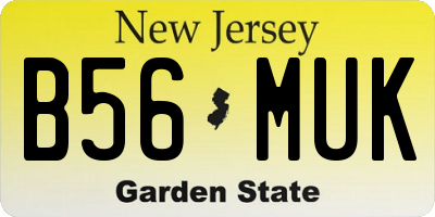 NJ license plate B56MUK