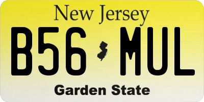 NJ license plate B56MUL