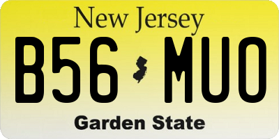 NJ license plate B56MUO