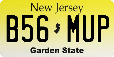 NJ license plate B56MUP