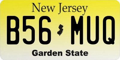 NJ license plate B56MUQ