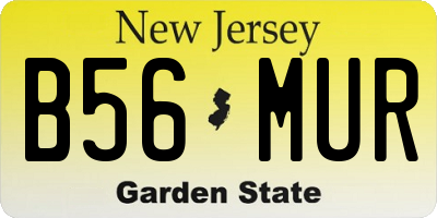 NJ license plate B56MUR
