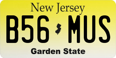 NJ license plate B56MUS
