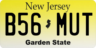 NJ license plate B56MUT
