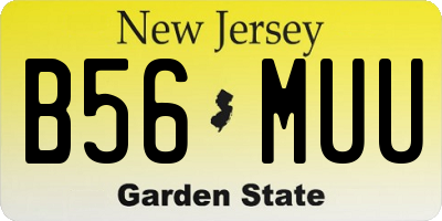 NJ license plate B56MUU