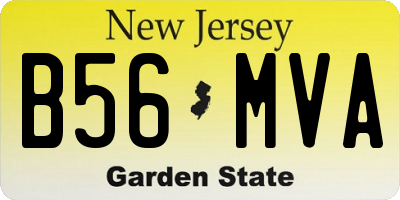 NJ license plate B56MVA